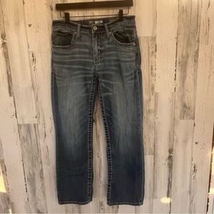 BKE Men’s Jake Bootleg Blue Denim Jeans Size  32X29 Zip & Button Closure
